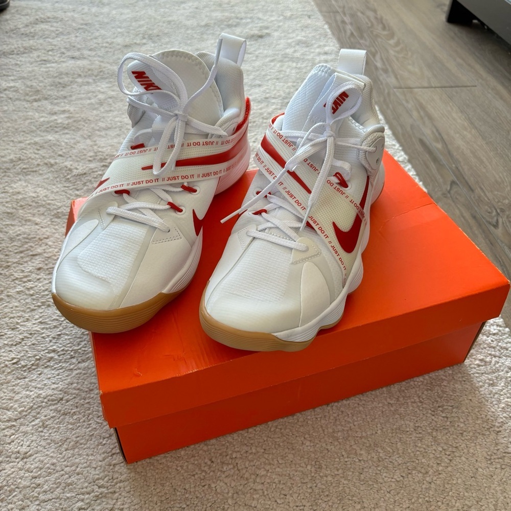 Women's Nike React HyperSet Volleyball shoes (White/University Red) W 11.5 M 10